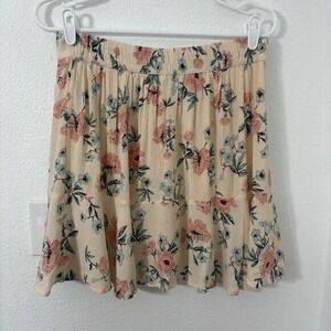 American Eagle Mini Floral Skirt Tiered Boho Peasant Elastic Waist New Size M